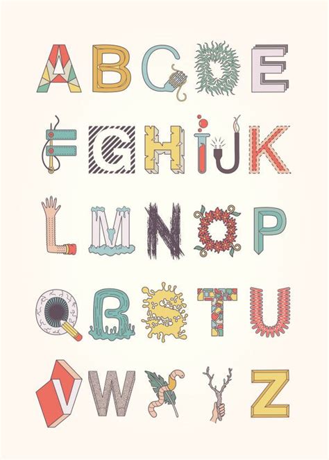 Drawing through the alphabet is a fun way for children to work on forming capital alphabet letters (those letters should be taught before its lowercase letter), . 'illustrated alphabet' Poster by freshinkstain | Displate | Alphabet ...