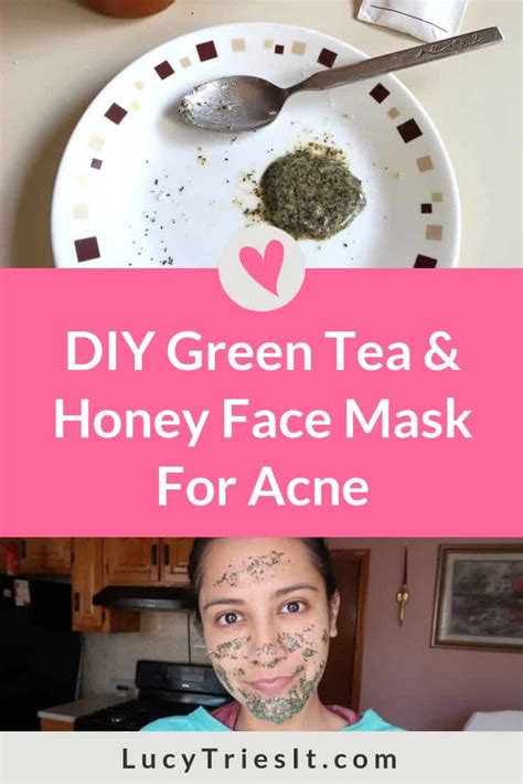 Matcha green tea peel of face mask. DIY Green Tea Honey Face Mask For Acne | LucyTriesIt.com