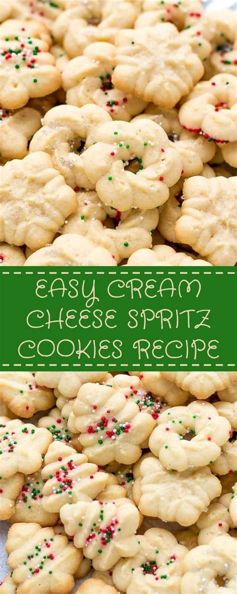 · cinnamon cream cheese cookies are an easy, tender cookie bursting with cinnamon sugar. Easy Cream Cheese Spritz Cookies Recipe #christmas # ...