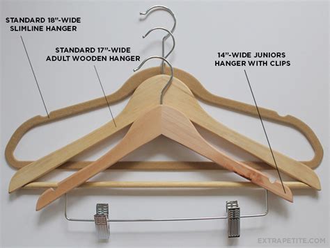 Juniors 14″ hanger w/ clips in natural c/o (also in 14.5″ velvet slim style or in 15.5″ petite). Hangers for petite clothing