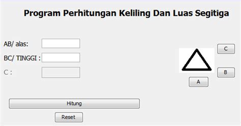 Anda sebaiknya menghitung menggunakan kalkulator untuk mendapatkan hasil yang lebih akurat. APLIKASI MENGHITUNG LUAS SEGITIGA DI JAVA NETBEAN ~ RPL smk