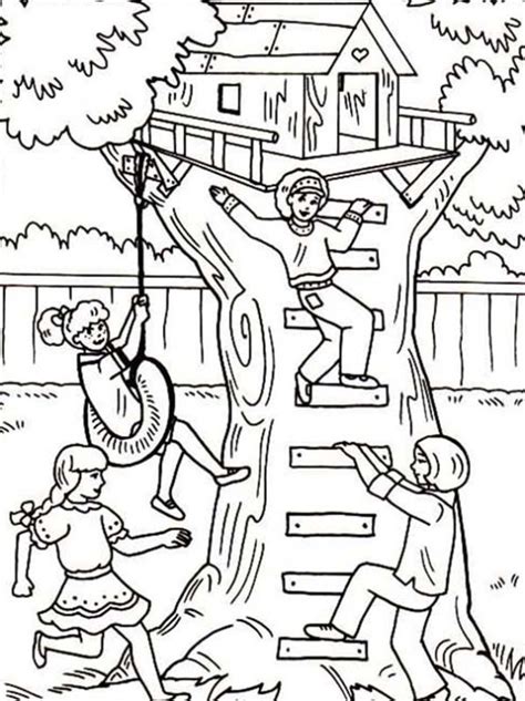 The haunted house coloring sheet: Baumhaus Ausmalbilder | Animaatjes.de