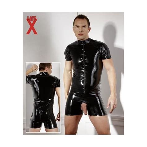 Achetez en ligne et recevez vos vêtements sous 48h ! Combi short en Latex pour homme - Achat / Vente Combi ...