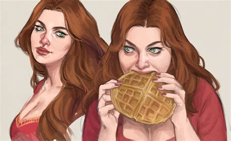 Meeting you was a disaster. drawingllamas: "let Nina Zenik eat waffles in peace " Let ...