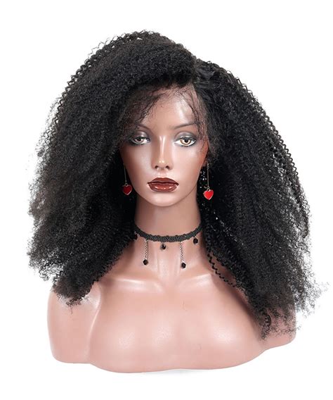 You can never miss them. Mongolian Afro Kinky Curly Wig Lace Front Human Hair Wigs ...