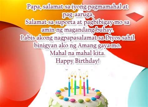 Maybe you would like to learn more about one of these? Birthday Message for Father from Daughter in Tagalog ...