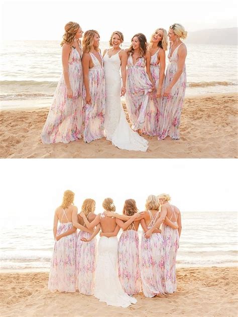 80+ beach wedding dresses that aren't boring af. Casual Floral Print Maxi Bridesmaid Dresses Perfect for a ...