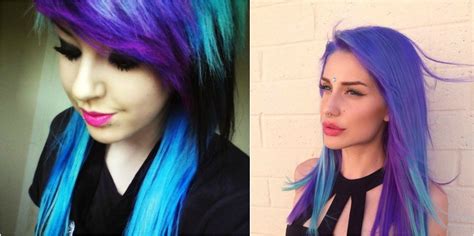 This hairstyle has ash and gray color. Purple Teal Emo Hairstyle - AskHairstyles