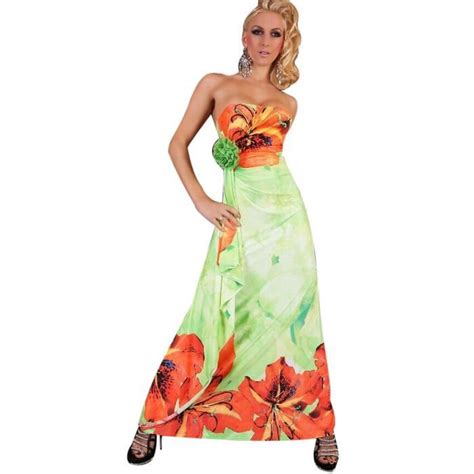 Robe longue façon hippie chic ou glamour ? - Robe longue motif fleurs "Kat... Vert Vert - Achat ...