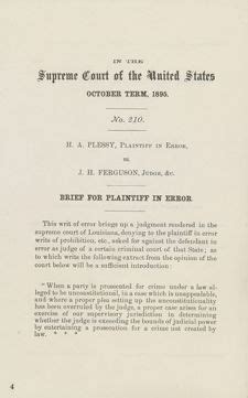 Plessy was arrested for violating the separate car act and argued in court that the act violated the 13th and 14th amendments to the constitution. Supreme Court of the United States. Plessy v. Ferguson ...