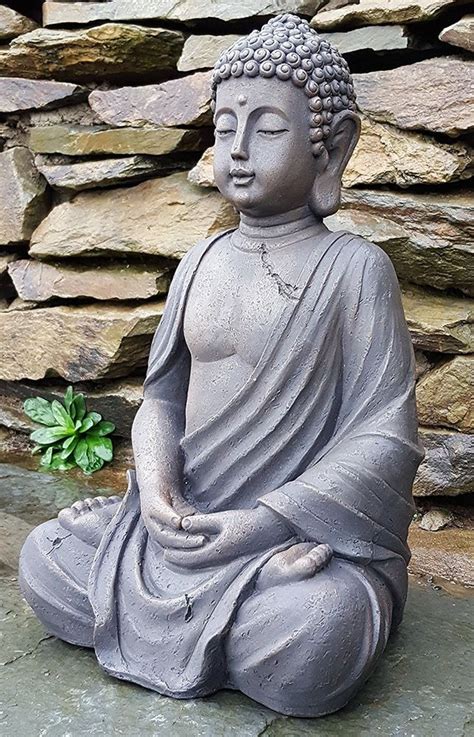 Enlighten your garden with our well buddha, the awakened one in sanskrit and buddhism, is the symbol of peace, harmony and wisdom. Sitting Buddha Stone Statue Outdoor Sculpture Garden Patio ...