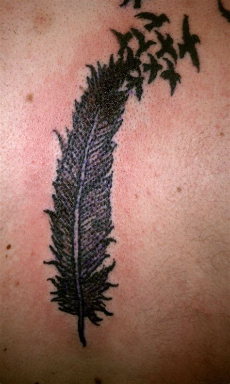 Birds tattoos ideas & designs. Big Feather & Birds Tattoo Design - Tattoo Maze