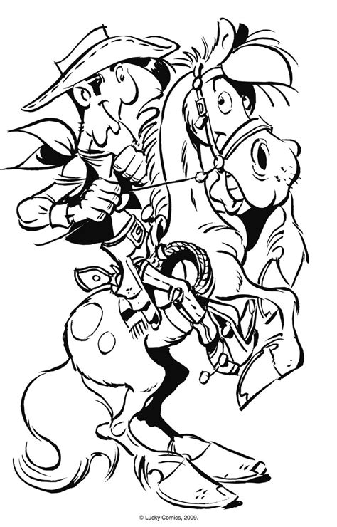 Printable games and manga characters coloring pages. Lucky luke to color for children - Lucky Luke Kids ...