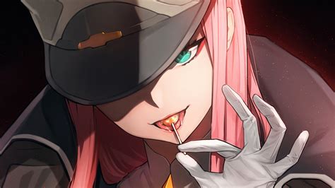 Upscaled to 1080p using waifu2x: Zero Two 4K 8K HD Darling in the FranXX Wallpaper #4