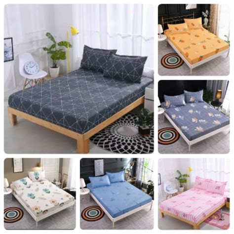 King size cotton bed sheet is known for its breathability. SINGLE / QUEEN / KING SIZE FITTED BEDSHEET PILLOW CASE ...
