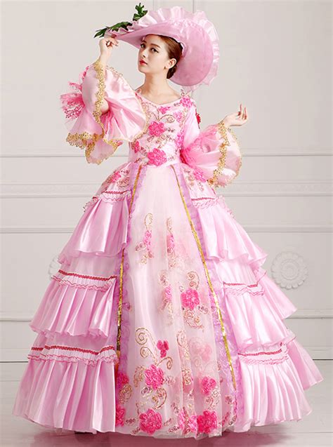 Available in all sizes, including. Palace Style Pink Flower Embroidery Lolita Prom Dress