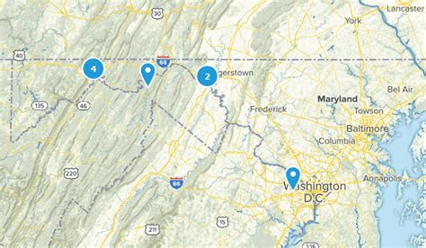 Road map of the state with bike routes and trail systems. Best Bike Touring Trails in Maryland | AllTrails