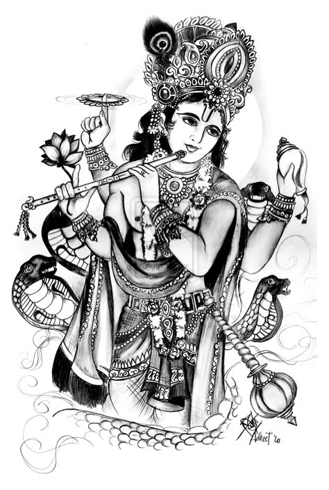 Mummy and me colouring pages. Vishnu - India Adult Coloring Pages