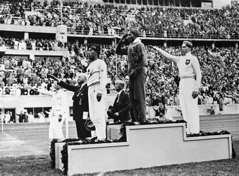 There was an english edition and a german. Long Jump Medals Ceremony, 1936 Olympic Games in Berlin