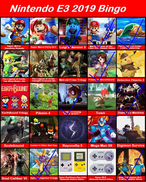 A nintendo e3 2018 bingo i made, feel free to use when e3 2018 comes. Nintendo E3 2019 Bingo by TimothythePainter on DeviantArt