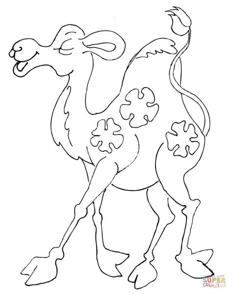 Two humped bactrian camel coloring page from camels category. Funny bactrian camel coloring page - Free Coloring Library