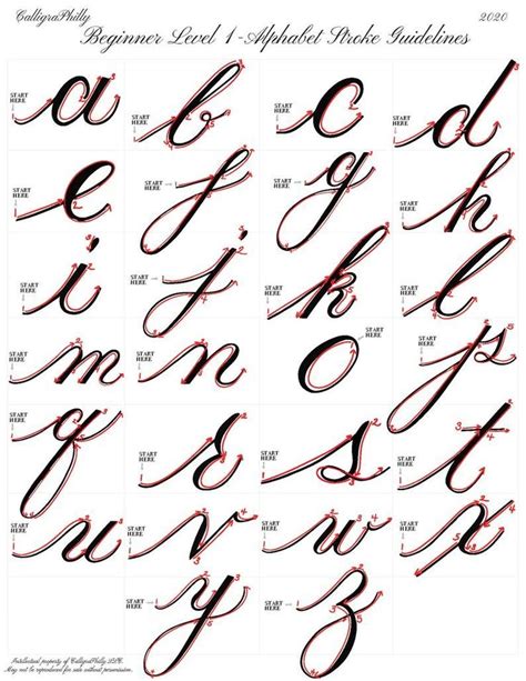 Trace the cursive letters of the alphabet, lower and upper case keywords: Cursive Alphabet Discover Beginner Level 1- Copperplate ...