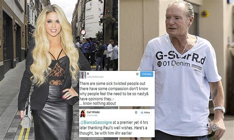 Gascoigne has had numerous issues due to his drinking problem, but he's on the mend and fighting back, says daughter bianca. Paul Gascoigne's step-daughter Bianca hits out at Twitter ...