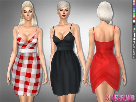 It came out that this is not that easy in sims4: 239 V-neck dress with belt by sims2fanbg at TSR » Sims 4 ...