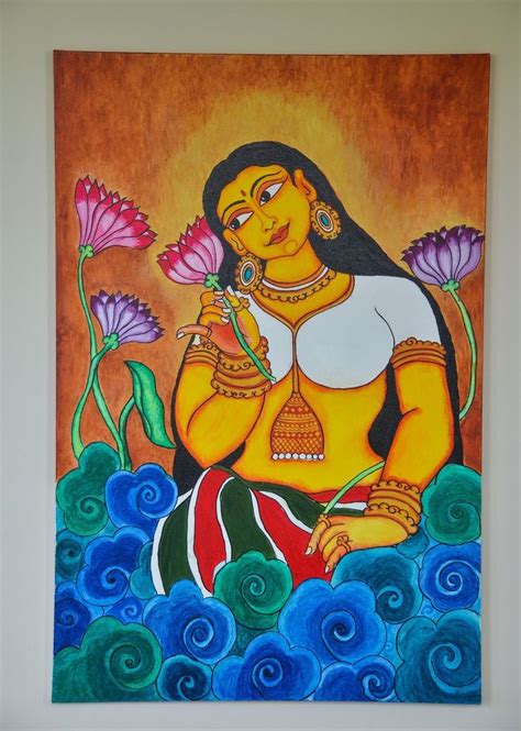 If you enjoyed my video, please. Kerala mural Indian style acrylic painting 36x24 | Etsy ...