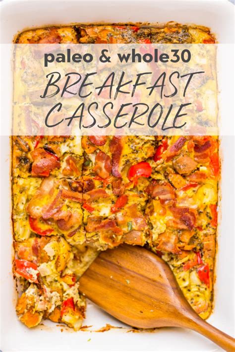 Squash, bacon and feta breakfast bake. Paleo Breakfast Casserole with Sweet Potatoes, Bacon, Eggs ...