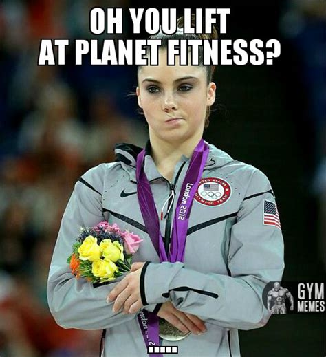 A place where obese people can go and work out , eat pizza , and not feel guilty about bragging about going to a gym yet seeing 0 results. Planet fitness...? | Gymnastics quotes, Not impressed meme ...
