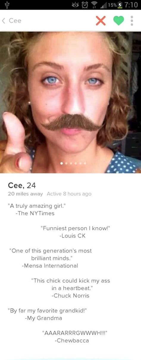 We enjoy the old fashion way of approaching women in real life throughout our. 13 Girls' Tinder Profiles That Are Hilariously Crude Or ...