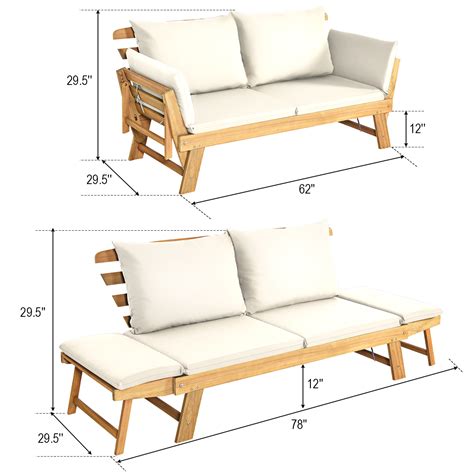 The first step is to build the base frame for your daybed using 2x4s. Topbuy Outdoor Folding Daybed Patio Acacia Wood ...