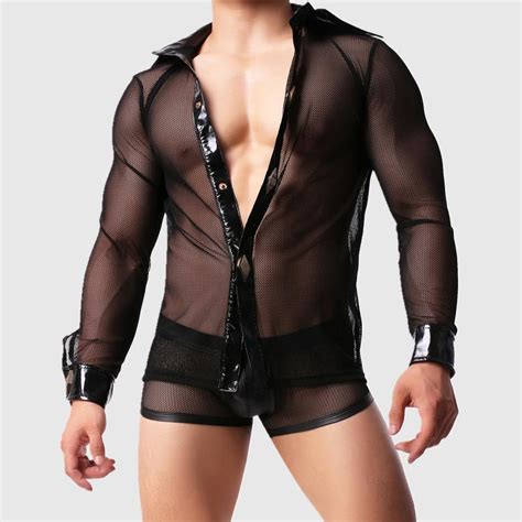Online kundenservice · versand innerhalb von 24h 2020 Transparent Mesh Undershirt Men Bodysuit Singlets ...