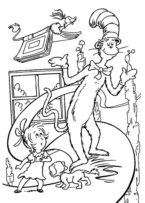 Free printable cat coloring pages for kids. Free Coloring Pages Fish Cat In The Hat - Coloring Home