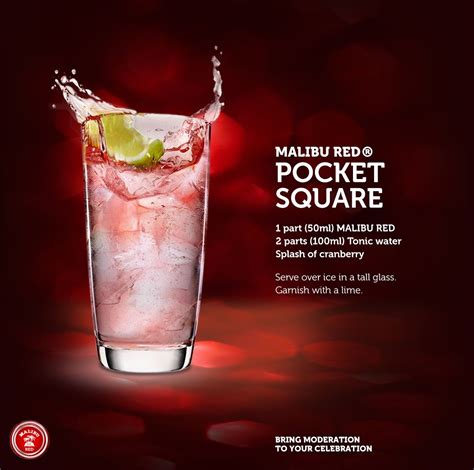 Garnish with lime.ingredients1 part malibu rumcola1 wedge. Say hello to the Malibu Red Pocket Square | Shot recipes ...