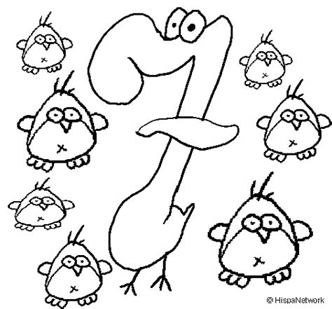 Number 7 dots coloring page. Seven coloring page - Coloringcrew.com