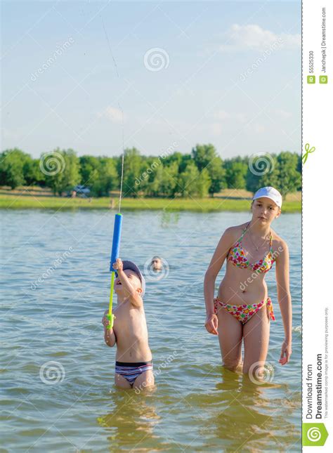 A daily perspective on salt water new england and its seasons through all original photographs, old and new, and. Children play to water. stock photo. Image of lifestyle ...