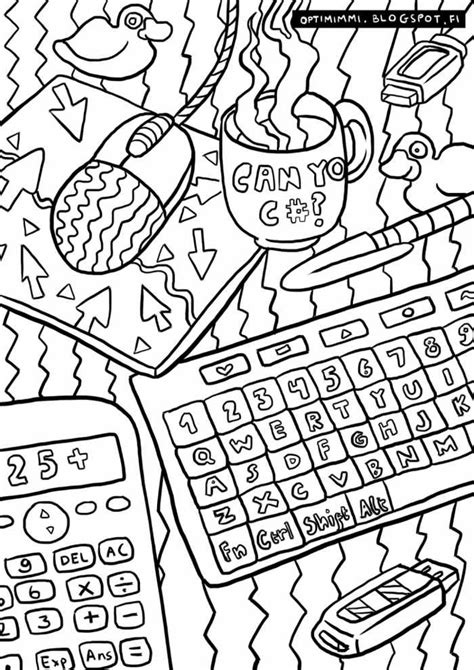 You get 30 days of free coloring pages one download opens up each day for 30 days plus free coloring. Computer Coloring Pages Printable | Adult coloring pages ...