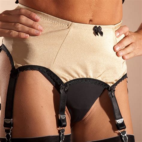 You may wonder to yourself, is it really necessary for one belt to have 14 suspender straps? Stockings HQ Classic Colours 6 strap plain front suspender ...