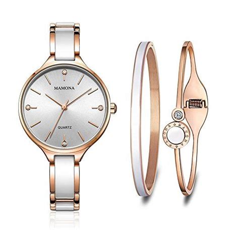 Womens rose gold watches have quickly become a fashion staple that never disappoints and always looks amazing, no matter the occasion. MAMONA Damen Uhr Armbanduhr Geschenk Set Kristall ...