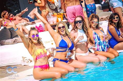 After the young couple leaves, the dinner turns into a private little swinger party. The Best Pool Parties - Marbella
