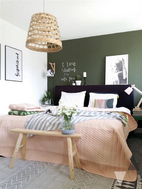 2 gallon · gallon · dry to the touch: Scandinavian style bedroom with dark green wall. We ...