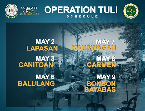 Aradanas upang talakayin ang tungkol sa updates on ccss form and qms documents aligned with iso 9001:2015. LOOK: Schedule For OPERATION LIBRENG TULI In Cagayan de Oro Barangays This May 2019