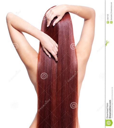 L'objectif dans les deux cas est de mettre en valeur la beauté du corps nu féminin. Femme Nue Avec De Longs Cheveux Rouges Image stock - Image ...