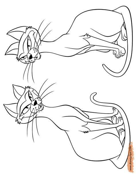 A cat prepares to color a person somewhere in a parallel universe. Lady and the Tramp Coloring Pages 3 | Disneyclips.com