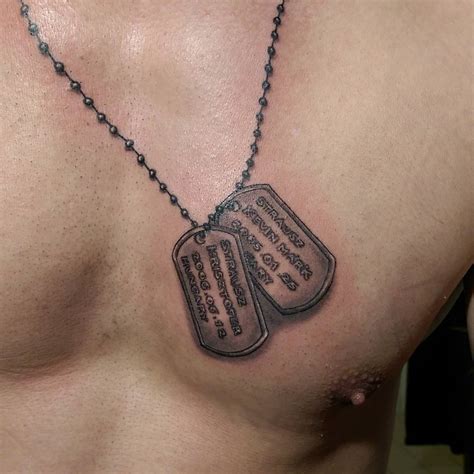Map with images that contains a dogtag picture and player's name. 45 Inspirational Dog Tag Tattoo Designs - What Makes Them ...