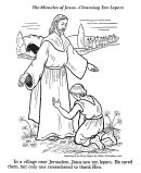 Jesus had compassion and healed them all! Miracle of the Cleansing Ten Lepers Coloring Pages | Jesus ...