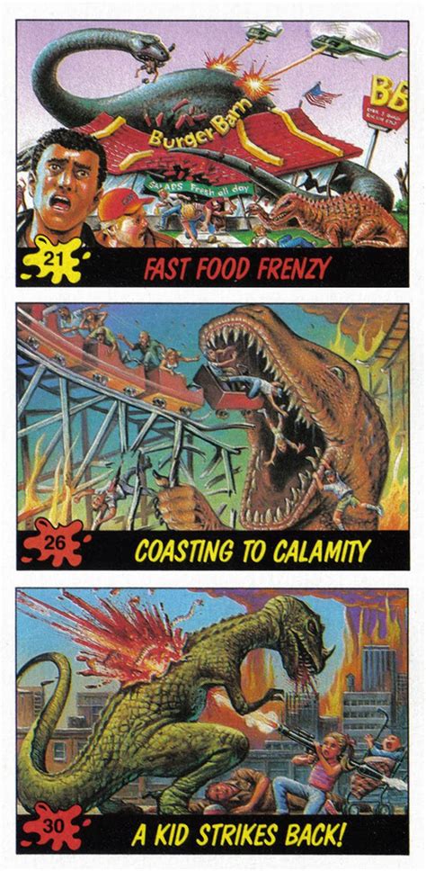 In 1988, topps released its dinosaurs attack! the manchester morgue: Topps Presents Dinosaurs Attack!