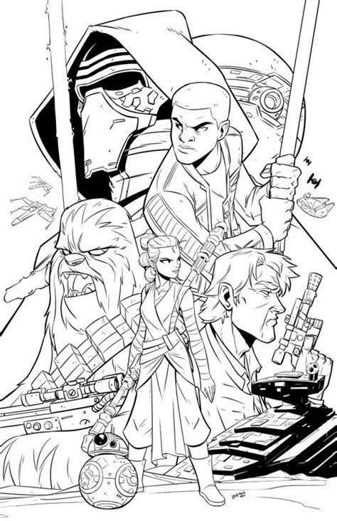 Let's remember the main characters of the film and plunge with them into a star battle! Star Wars Le Réveil De La Force : Dessiner Kylo Ren, Rey ...